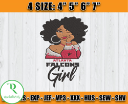 Atlanta Falcons Embroidery, NFL Girls Embroidery, NFL Machine Embroidery Digital, 4 sizes Machine Emb Files -21-Rochelle