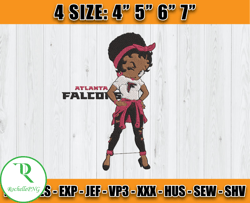 Atlanta Falcons Embroidery, Betty Boop Embroidery, NFL Machine Embroidery Digital, 4 sizes Machine Emb Files -29-Rochell