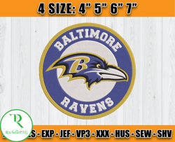 Ravens Embroidery, NFL Ravens Embroidery, NFL Machine Embroidery Digital, 4 sizes Machine Emb Files -11-Rochelle