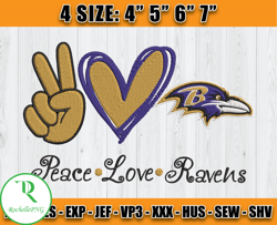 Ravens Embroidery, NFL Ravens Embroidery, NFL Machine Embroidery Digital, 4 sizes Machine Emb Files -18-Rochelle