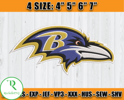 Ravens Embroidery, NFL Ravens Embroidery, NFL Machine Embroidery Digital, 4 sizes Machine Emb Files -21-Rochelle