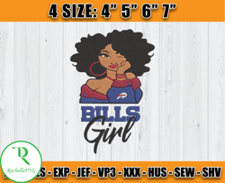 Buffalo Bills Embroidery, Betty Boop Embroidery, NFL Machine Embroidery Digital, 4 sizes Machine Emb Files -06 & Rochell