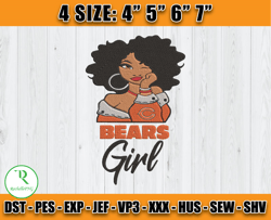 Chicago Bears Embroidery, Betty Boop Embroidery, NFL Machine Embroidery Digital, 4 sizes Machine Emb Files -20 Rochelle