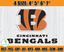 Cincinnati Bengals Embroidery, Logo Bengals Embroidery, Digital NFL Embroidery Files, Sport Embroidery File