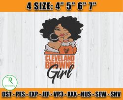 Cleveland Browns Girl Embroidery, Girl Embroidery Design, NFL embroidery design, Sport Embroidery Design