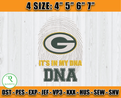 It's My DNA Packers Embroidery Design, Green Bay Packers Embroidery, Football Embroidery Design, Embroidery Patterns