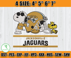 Snoopy Jaguars Embroidery File, Snoopy Embroidery Design, Jaguars Logo Embroidery, Embroidery Patterns