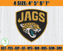 Jacksonville Jaguars Logo Embroidery Designs, NFL Team Logo Embroidered, Jaguars Football Embroidery Designs