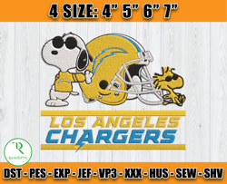 Chargers Snoopy Embroidery File, Los Angeles Chargers Embroidery File, Snoopy Embroidery, Embroidery Patterns