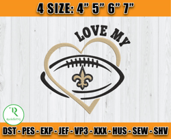 Love My Saints Embroidery Design, New Orleans Saints Embroidery, Saints Logo, Sport Embroidery