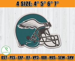 Helmet Philadelphia Eagles Embroidery, Eagles Embroidery File, Eagles Logo, Sport Embroidery