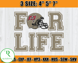 Buccaneers For Life, Tampa Bay Buccaneers Embroidery, NFL Embroidery Patterns, Sport Embroidery D17