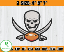 Tampa Bay Buccaneers Logo Embroidery, Logo NFL Embroidery, NFL Sport Embroidery, Football Embroidery D19