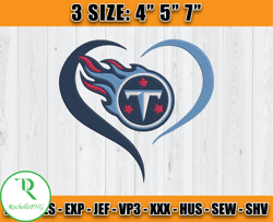 Tennessee Titans Heart Embroidery, Tennessee Titans Embroidery, NFL Team Embroidery, Embroidery Patterns