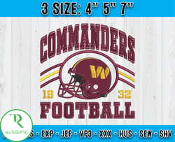 Washington Commanders Football Embroidery Design, Brand Embroidery, NFL Embroidery File, Logo Shirt 80