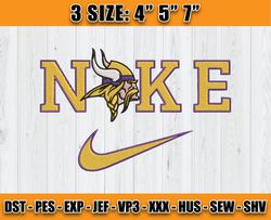 Minnesota Vikings Nike Embroidery Design, Brand Embroidery, NFL Embroidery File, Logo Shirt 157
