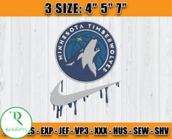 Minnesota Timberwolves Embroidery Design, Basketball Nike Embroidery Machine Design