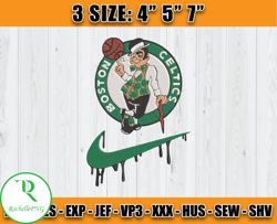 Boston Celtics Embroidery Design, Basketball Nike Embroidery Machine Design