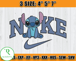 Stitch Disney Nike Embroidery Design File, Disney Nike Machine Embroidery, Anime embroidery