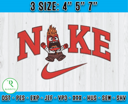Nike Anger Embroidery, Nike Cartoon Embroidery, Inside Out Embroidery