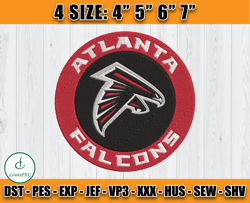 Atlanta Falcons Embroidery, NFL Falcons Embroidery, NFL Machine Embroidery Digital, 4 sizes Machine Emb Files -14-Lewis