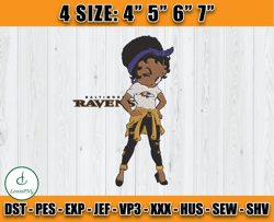 Ravens Embroidery, Betty Boop Embroidery, NFL Machine Embroidery Digital, 4 sizes Machine Emb Files -19-Lewis