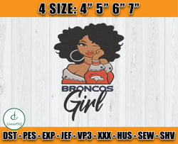 Broncos Denver Girl embroidery design, Broncos Embroidery Design, Sport Embroidery, Embroidery Patterns