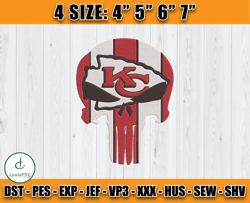 Kansas City Chiefs Skull Embroidery, Skull Embroidery Design, Kansas City Chiefs Logo, NFL Team Embroidery Design