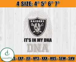 It's My DNA Raiders Embroidery Design, Las Vegas Raiders Embroidery, Football Embroidery Design, Embroidery Patterns