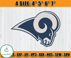 Los Angeles Rams Logo Embroidery, Logo NFL Embroidery, NFL Sport, Embroidery Design files n