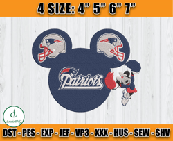 New England Patriots Mickey Embroidery, New England Patriots Embroidery File, Football Team Embroidery Design