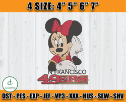 San Francisco 49ers Mickey Embroidery, NFL Machine Embroidery, San Francisco 49ers Embroidery Files