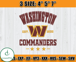 Washington Commanders Football Embroidery Design, Brand Embroidery, NFL Embroidery File, Logo Shirt 16