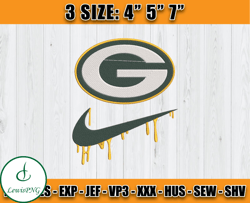 Green Bay Packers Nike Embroidery Design, Brand Embroidery, NFL Embroidery File, Logo Shirt 142