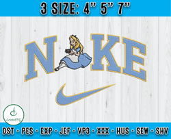Nike x Alice Embroidery, Nike Disney Embroidery, Embroidery Pattern