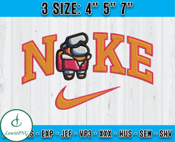 Nike x Cartoon Embroidery, Among Us Embroidery File, Embroidery machine Design