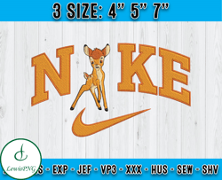 Nike Bambi Embroidery, Bambi embroidery file, Cartoon Inspired Embroidery