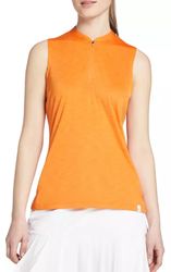 Women's Sport Sleeveless Golf Polo ,Color: Orange