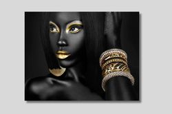 African Woman Poster African Woman Canvas Wall Art,African American Home Decor
