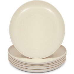 Wheat Straw Plates, Unbreakable Dinner Plate (Beige, 8 In, 6 Pack)