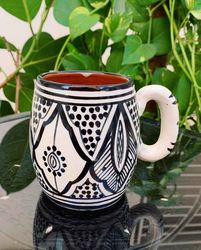 Moroccan handmade mugs, Moroccan handmade pottery mugs, pottery mugs, mugs, coffee mugs, tea mugs, kitchen, home decorat
