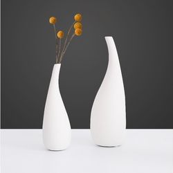 Jackson Vase, simple white ceramic flower vase, Nordic style room decor