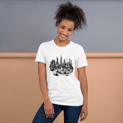 Unisex t-shirt, Architect, Black and white city, Newyork, monochrome t-shirt