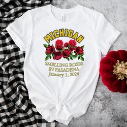 Michigan Wolverines Smelling Roses In Pasadena Shirt