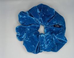Blue Soft Velvet Scrunchie