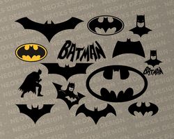 Batman Bundle Layered SVG, Superhero PNG, Clipart Bundle, For tshirts, tumbler, SVG Files For Cricut, Silhouette, Vector