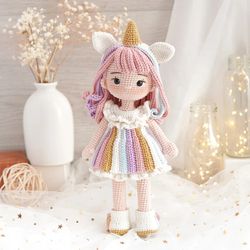 cute sofia wool doll, handmade crochet doll