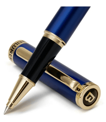 Luxury Rollerball Pen,24K Gold Trim,Noble and Elegant Designs Professional, Executive Office, Nice Pens. Blue&Gold