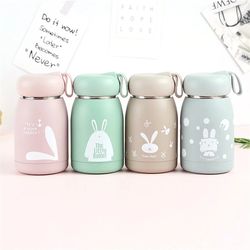 Cute Mini Double Wall Stainless Steel Thermos - Portable Insulated Water Bottle for Children, Students, Kids