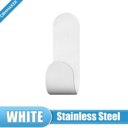 J-Type Stainless Steel Adhesive Hook - Strong, Punch-Free Wall Finishing Household Clothing Hook - Bedroom Kitchen Bathr